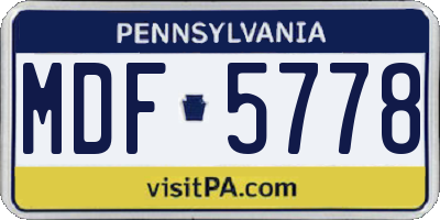 PA license plate MDF5778