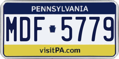 PA license plate MDF5779