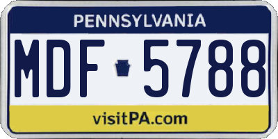 PA license plate MDF5788