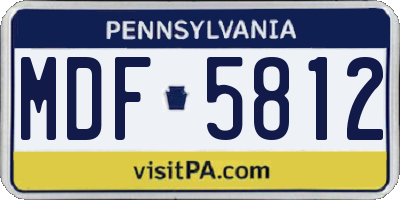 PA license plate MDF5812