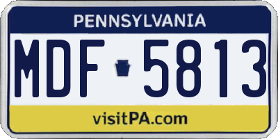 PA license plate MDF5813