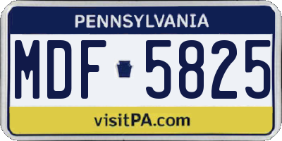 PA license plate MDF5825