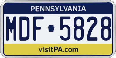 PA license plate MDF5828