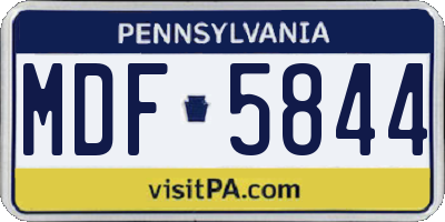 PA license plate MDF5844