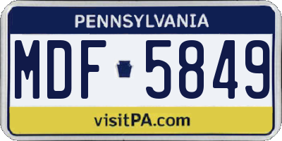 PA license plate MDF5849