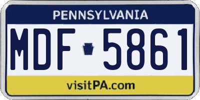 PA license plate MDF5861