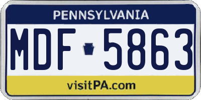 PA license plate MDF5863
