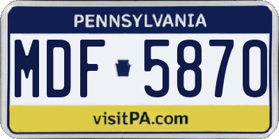 PA license plate MDF5870