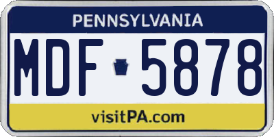 PA license plate MDF5878