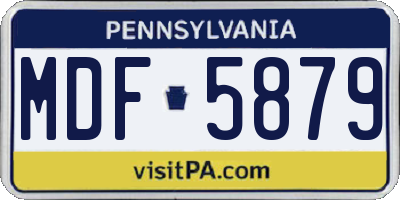PA license plate MDF5879