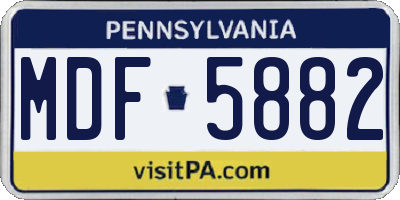 PA license plate MDF5882