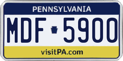 PA license plate MDF5900
