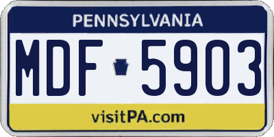 PA license plate MDF5903