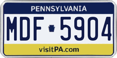 PA license plate MDF5904