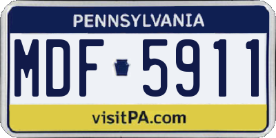 PA license plate MDF5911