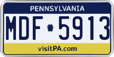 PA license plate MDF5913