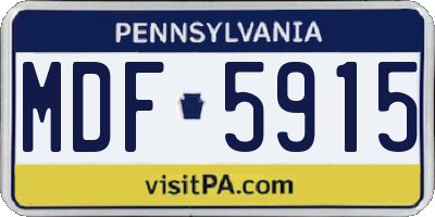 PA license plate MDF5915
