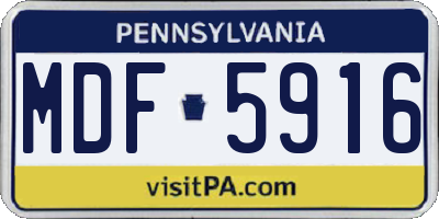 PA license plate MDF5916