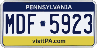 PA license plate MDF5923