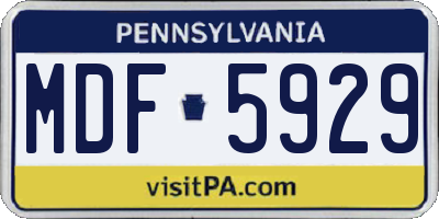 PA license plate MDF5929