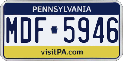 PA license plate MDF5946
