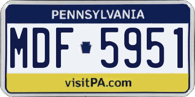 PA license plate MDF5951
