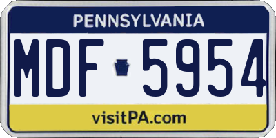 PA license plate MDF5954