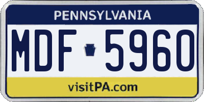 PA license plate MDF5960