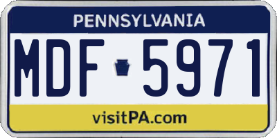 PA license plate MDF5971