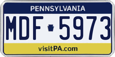 PA license plate MDF5973