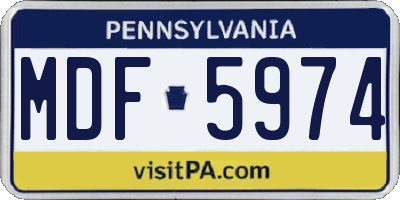 PA license plate MDF5974