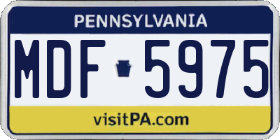 PA license plate MDF5975