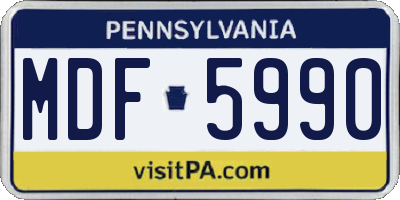 PA license plate MDF5990