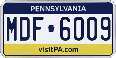 PA license plate MDF6009