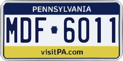 PA license plate MDF6011