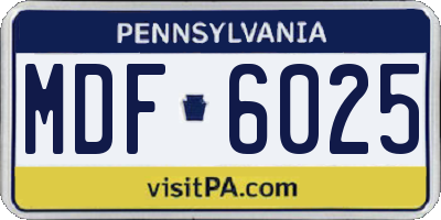 PA license plate MDF6025