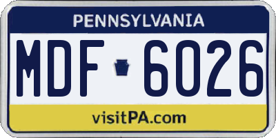 PA license plate MDF6026