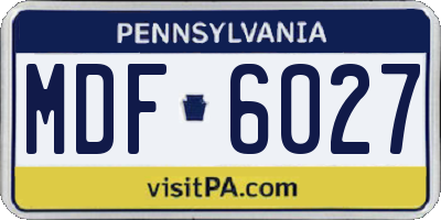 PA license plate MDF6027