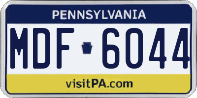 PA license plate MDF6044