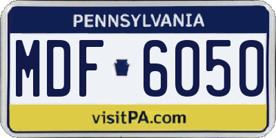 PA license plate MDF6050