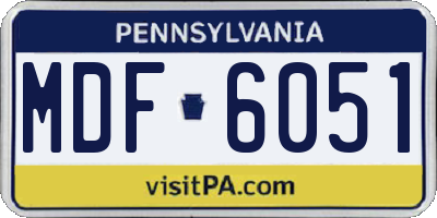 PA license plate MDF6051