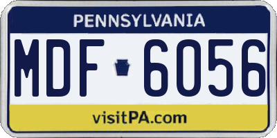 PA license plate MDF6056