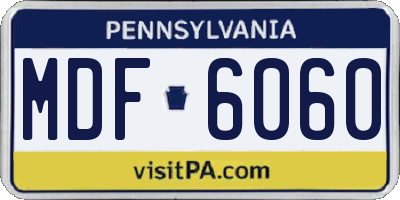 PA license plate MDF6060