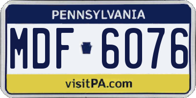 PA license plate MDF6076