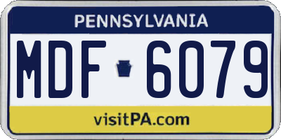 PA license plate MDF6079