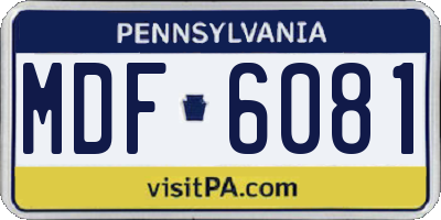 PA license plate MDF6081