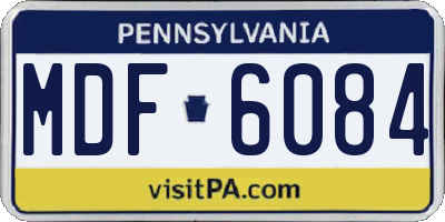 PA license plate MDF6084