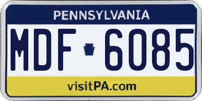 PA license plate MDF6085