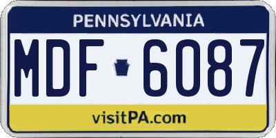 PA license plate MDF6087