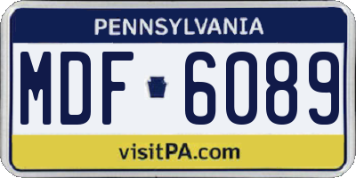 PA license plate MDF6089